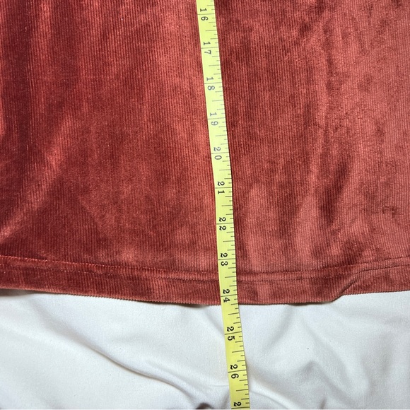 THML Velvet Blouse with Dramatic Ruffle Sleeves - Deep Rust Women’s  XS - Picture 8 of 11